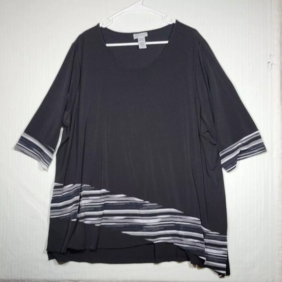 Catherines Tops - Womens Catherines Black Short Sleeve Top Plus Size 22/24WP